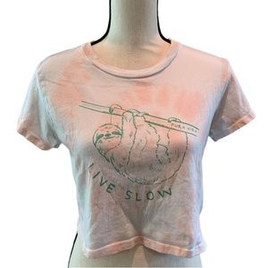 Pura Vida "Live Slow" Tie Dye Crop Top